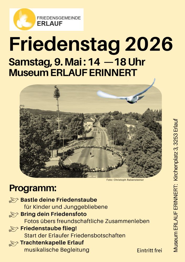 Plakat Erlaufer Friedenstag 2026 Plakat Erlaufer Friedenstag 2026